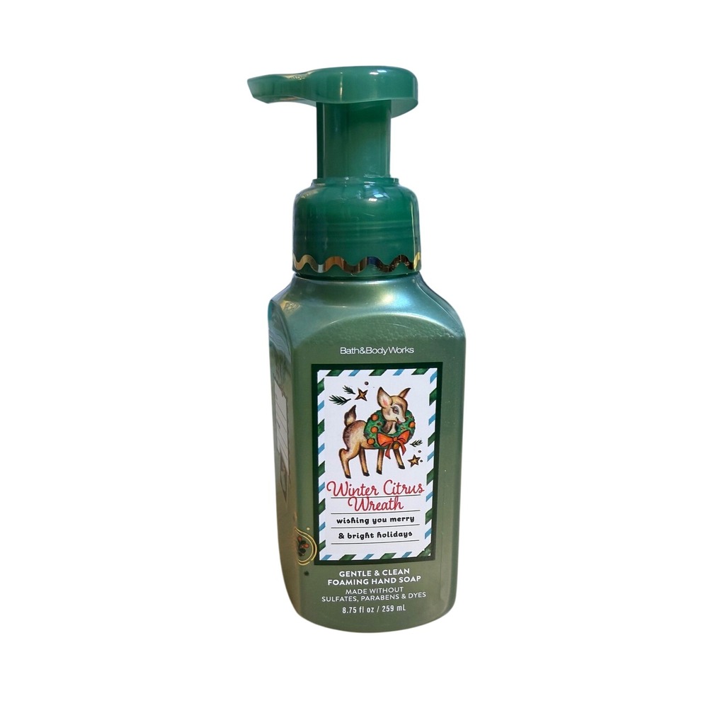 Bath & Body Works Foaming Soap 8.75oz Green New Winter Citrus Wreath Holiday